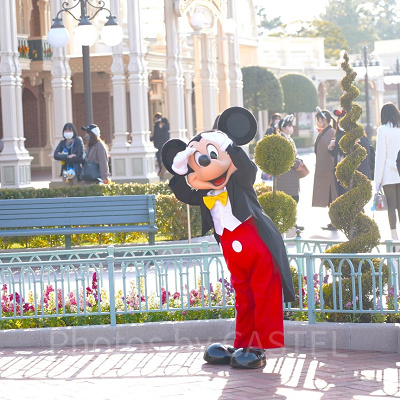 メインストリート・ハウス前で会えるミッキー