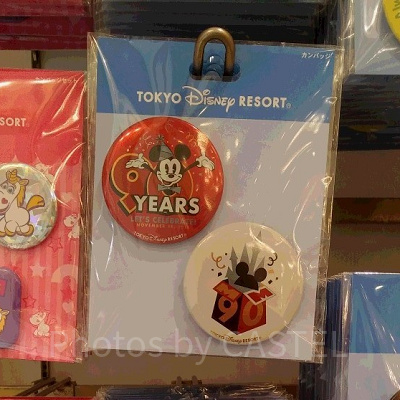 ミッキー90周年缶バッチ