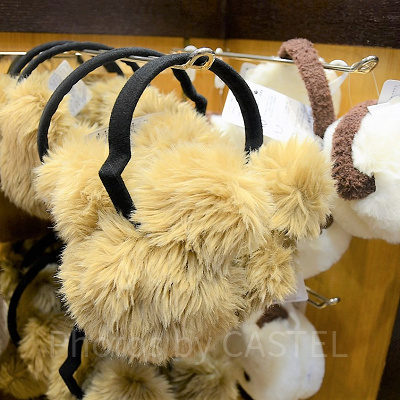 ミッキーシェイプの耳あて（ブラウン）