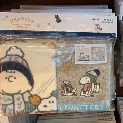 スヌーピーミニタオルセット（USJクリスマスグッズ2023）