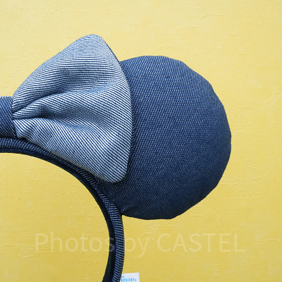 ミニーデニムカチューシャ：耳の部分