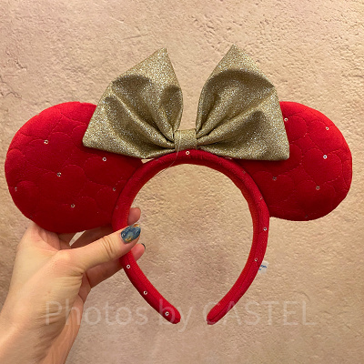 ミニーリボンハートキルティングカチューシャ（赤）