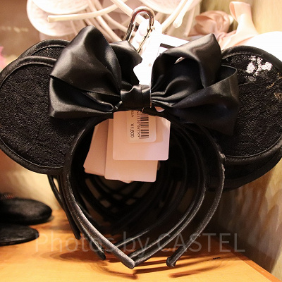 ミニーリボンレースカチューシャ（ブラック）