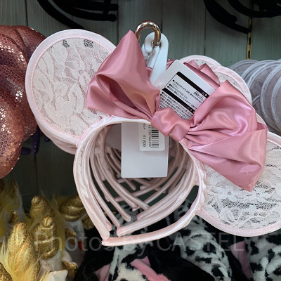 ミニーリボンレースカチューシャ（ピンク）