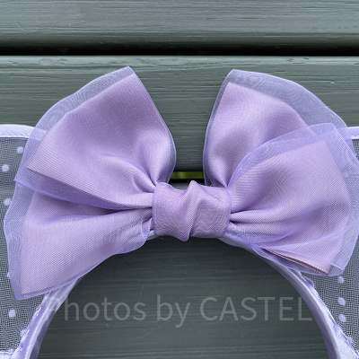 ミニーリボンチュールカチューシャ（パープル）