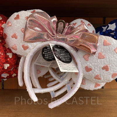 ミニースパンコールカチューシャ(ハート/ホワイト)