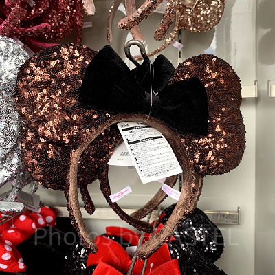 ミニースパンコールカチューシャ（ベルベットリボン／ブラック）