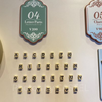 モーメンツゴーラウンドのアルファベットパーツ