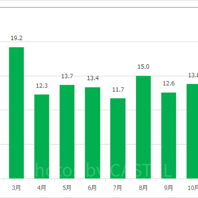 ジャスミンのフライングカーペットの月別平均待ち時間