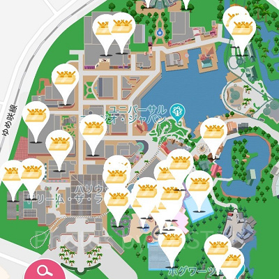 MY待ち時間 for USJ・マップ画面