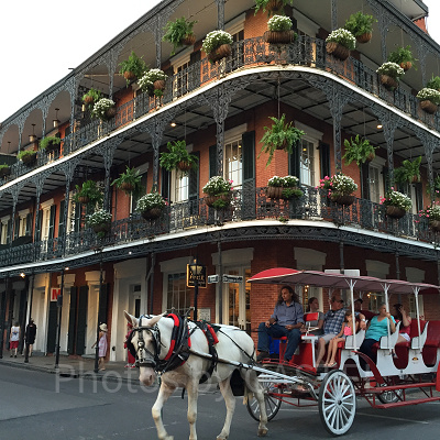 アイアンレースが美しいニューオーリンズの建築物