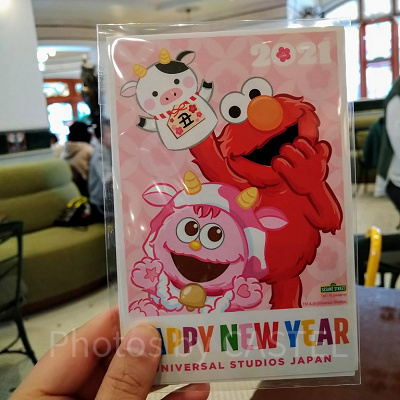 エルモとモッピーの年賀状