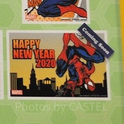 ニューヨークのシルエットとスパイダーマン年賀状