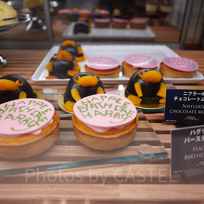 ニフラーのチョコレートムース(奥)、ハグリッドのバースデーケーキ(手前)