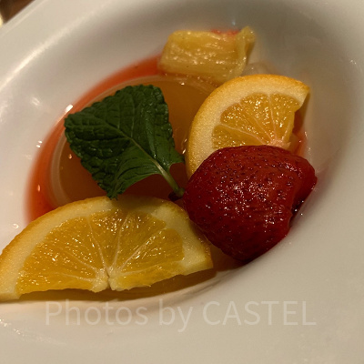 オレンジとパッションフルーツのゼリー