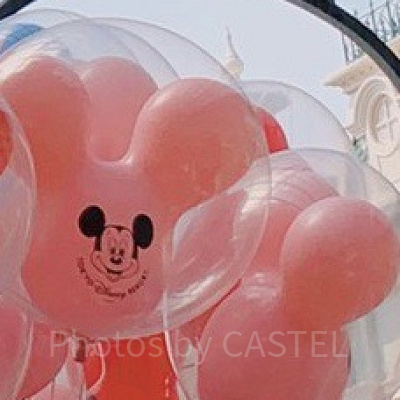ピンク色のミッキー風船