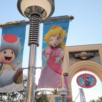 ユニバのピノキオとピーチ姫のフラッグ