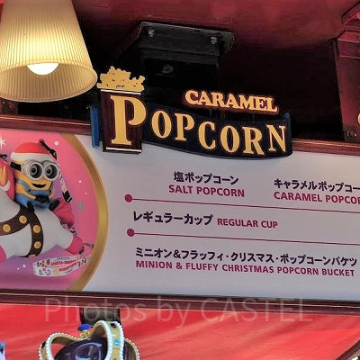 ワンダーランド前のポップコーンカート料金表