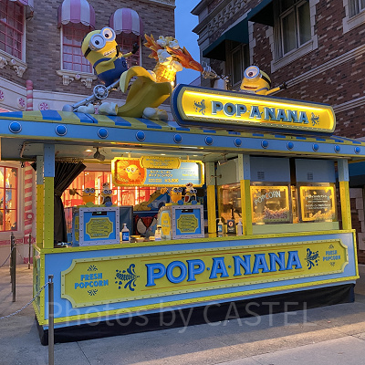 ミニオン・パーク前のポップコーンワゴン：ポパ・ナーナ