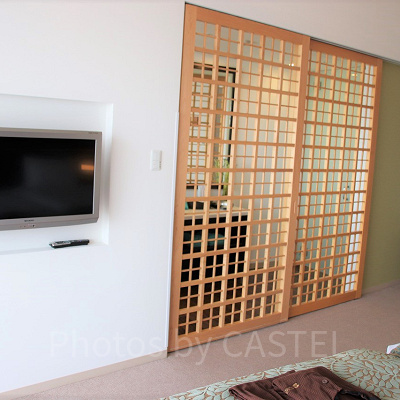 プレミアビュースイートのバスルーム入口