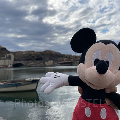 ミッキー広場の近くの場所の1列目を確保！