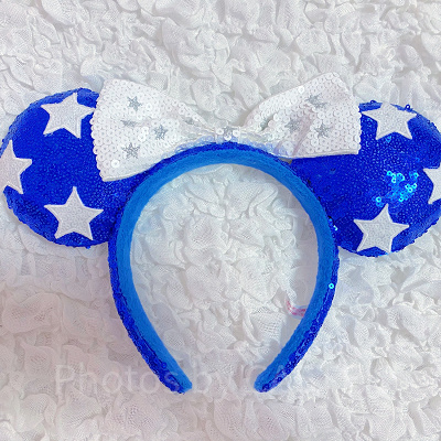 スパンコールカチューシャ　ブルー