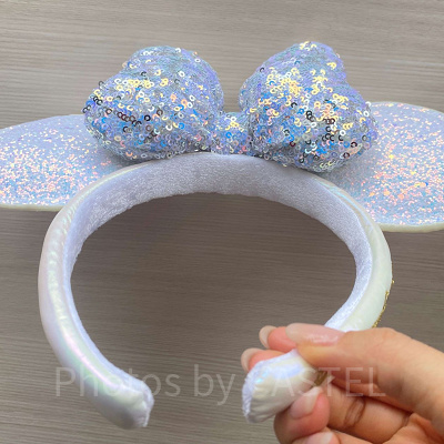 スパンコールカチューシャ(ブルーホワイト)