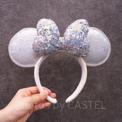 スパンコールカチューシャ（ブルーホワイト）