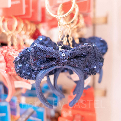 スパンコールカチューシャキーホルダー（ネイビー）