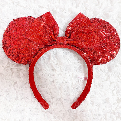 スパンコールカチューシャ（レッド）