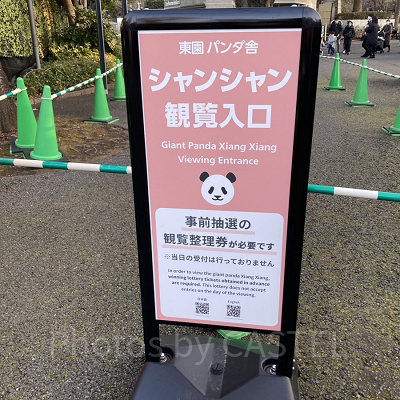 シャンシャン観覧の案内板／上野動物園