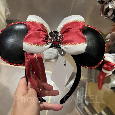 上海ディズニーカチューシャ：海賊カチューシャ（赤白リボン）