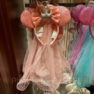 上海ディズニーカチューシャ：ベール付オーロラ姫風カチューシャ