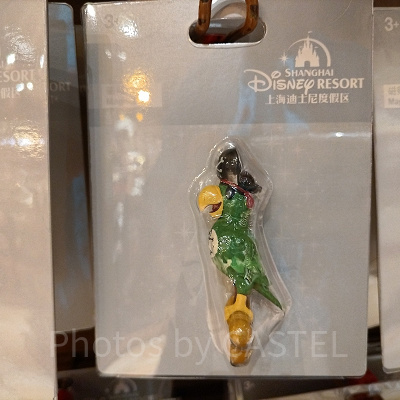 上海ディズニーカリブの海賊グッズ：海賊オウムのマグネット