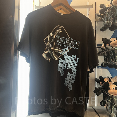 上海ディズニートロングッズ：トロンデザイン黒Tシャツ（大人）