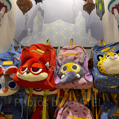 上海ディズニーズートピアグッズ：フェイスリュックサック各種