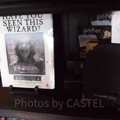 シリウス・ブラックのクリアファイル（左）とトム・リドルのノート（右）