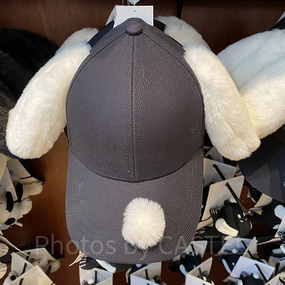 スヌーピー耳付きキャップ（黒）