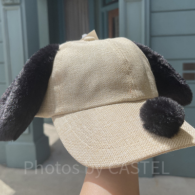 スヌーピー麦わら風キャップ（黒）