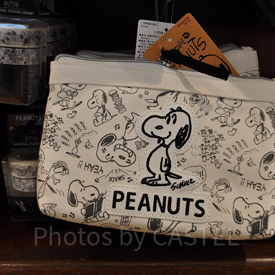 スヌーピー「VINTAGE PEANUTS」モノトーン／ポーチ