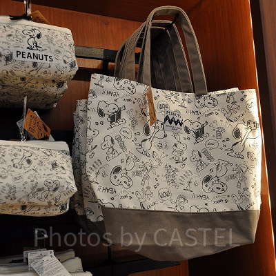 スヌーピー「VINTAGE PEANUTS」モノトーン／トートバッグ