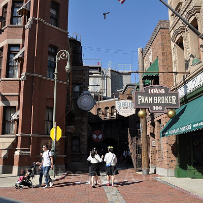 スパイダーマンのフォトスポット入り口