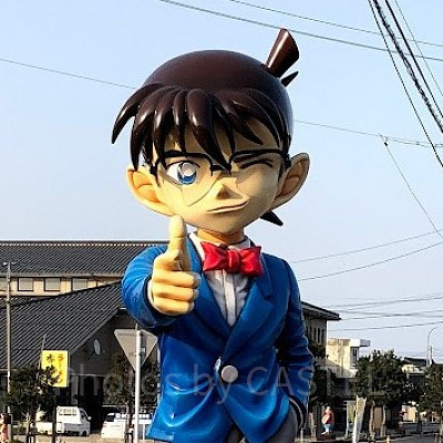 鳥取県にある江戸川コナンの像