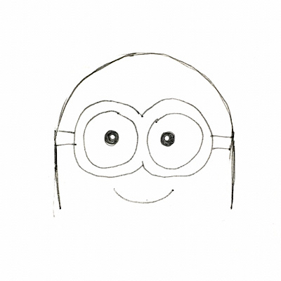 【ステップ3】 楕円形の頭を描く