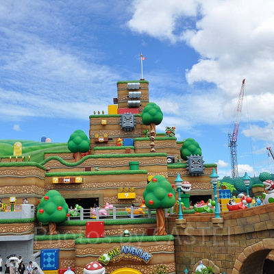 スーパーニンテンドーワールドの奥にドンキーコングエリアを建設中