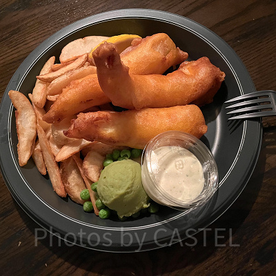 三本の箒のメニュー：フィッシュ＆チップス