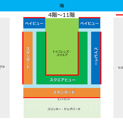 トイ・ストーリーホテルの客室の配置図（4階～11階）