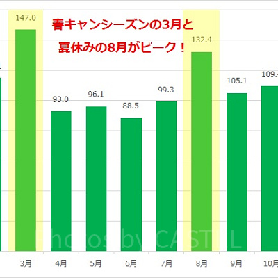 トイ・ストーリー・マニア!の月別平均待ち時間