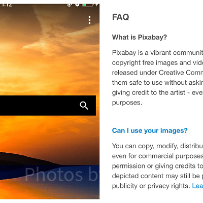 素材を探すのに便利なアプリ、Pixabay