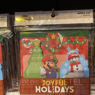 マリオのメモセット（クリスマスツリー、雪だるま）／USJクリスマスグッズ 2022